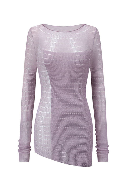 SWAYING 25 Early Autumn Micro-transparent Slim Fit Sweater SW-SW25PF1T06C3-ZI Purple (SW25PF1T06)